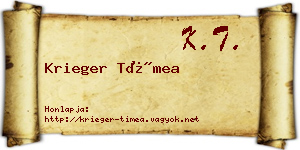 Krieger Tímea névjegykártya